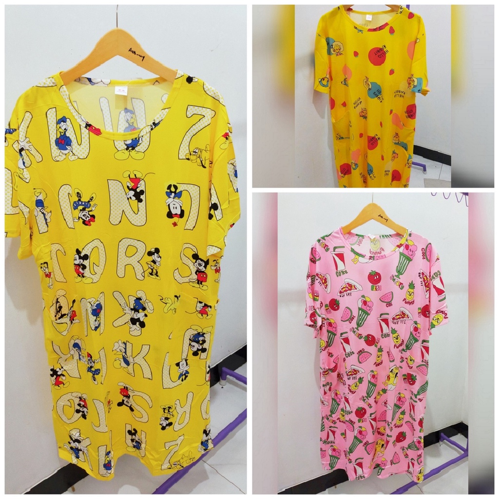 DASTER KARAKTER PAKAIAN TIDUR SPANDEK IMPORT JUMBO KARAKTER LUCU BAJU HARGA GROSIR