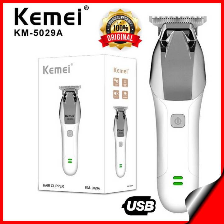 Kemei 5029A Mesin Alat Cukur Rambut Elektrik Hair Clipper 5029 KM5029A Original CAS USB