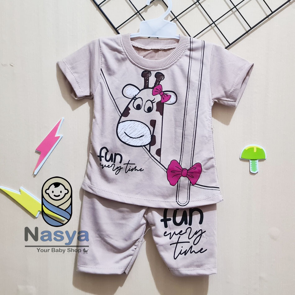 [RS-011] Setelan Baju, Anak perempuan usia 3-12 bulan  motif KEREN