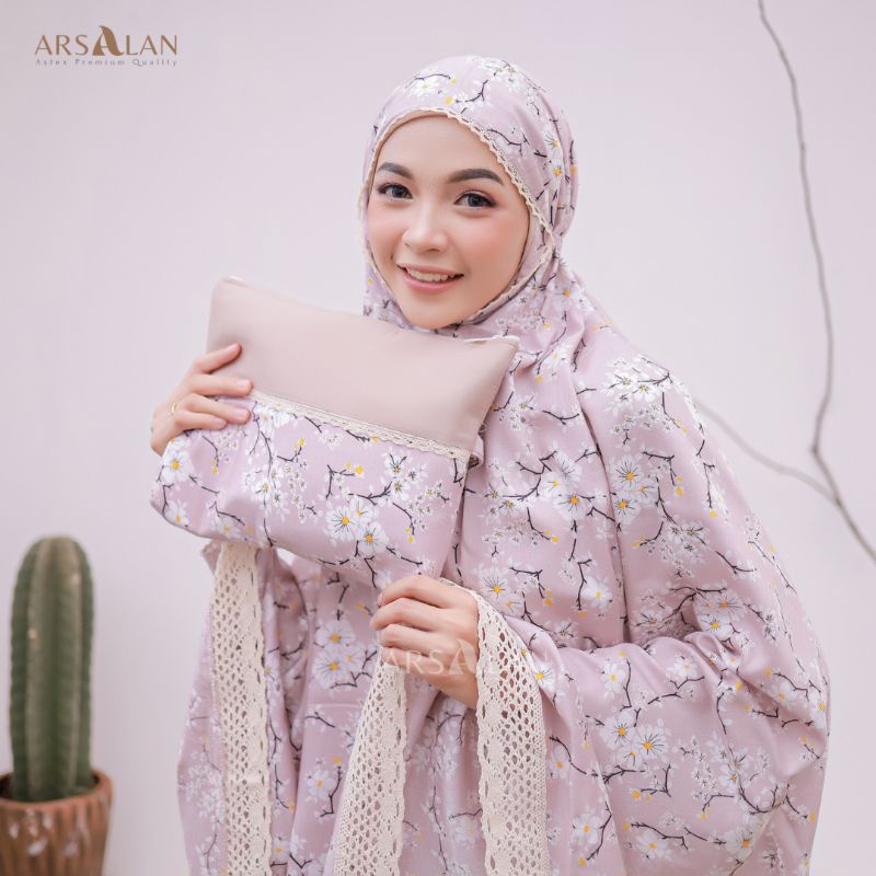 Mukena Couple Sakura 2in1 Tanggung dan Dewasa Rayon Motif Kombinasi