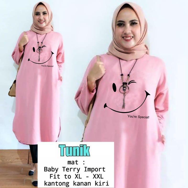 Atasan Muslim Tunik Jumbo Fit To XL XXL - Dinar Tunic