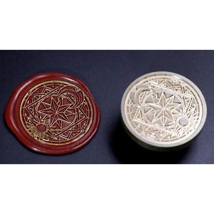 Sealing Wax Stamp with Wood Handle - Sun and Moon Magic Pattern