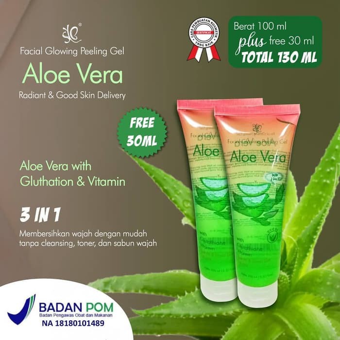 SYB  FACIAL GLOWING PEELING GEL ALOE VERA | SYB PEELING CHARCOAL BY SYB Tube- BPOM - GIRLPAL PEELING GEL CENTELLA &amp; CHARCOAL  Bioaqua Niacinamide Birghtening exfloating Gel