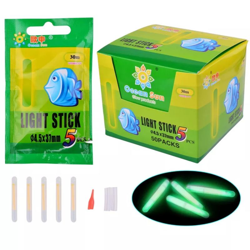 [BISA COD] 5 PCS Pelampung Pancing Neon Lampu Menyala Malam Hari Stick Tongkat | 15 meter, 30 meter