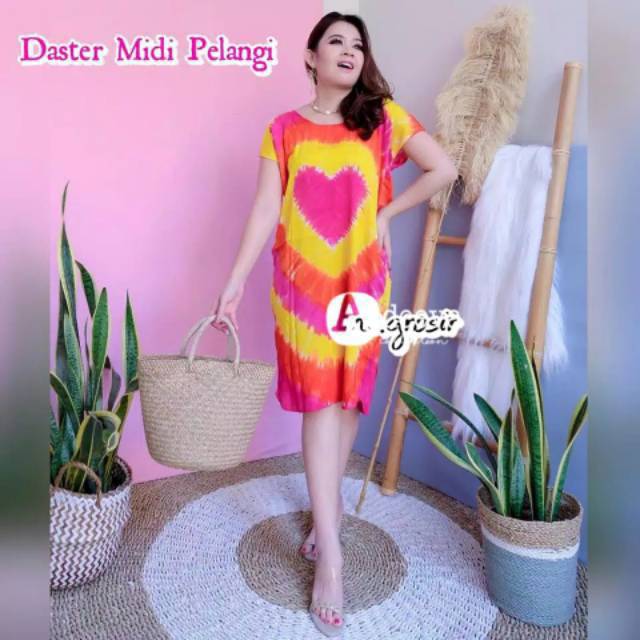 DRESS MIDI PELANGI DRESS JUMBO PELANGI KHAS BALI  DASTER PELANGI JUMBO