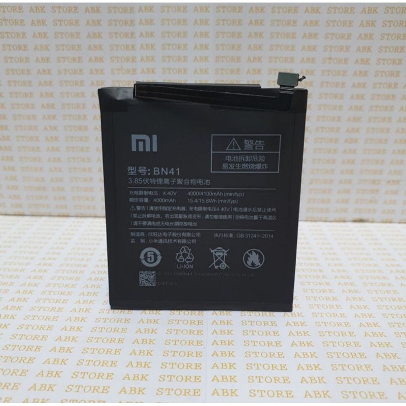 BATTERY BATRE BATRAI BATERAI XIAOMI REDMI NOTE 4 MEDIATEK BN41 ORIGINAL