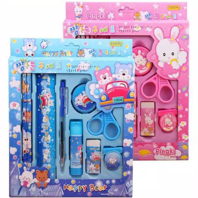 

( isi 9 ) Pensil Set Lengkap Alat Tulis Anak 9 in 1 set Alat Tulis Anak Sekolah / STATIONERY SET