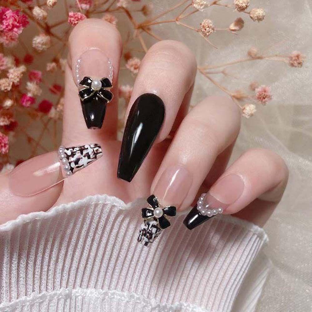 NEEDWAY Bow Nail Art Dekorasi Alloy Gaya Perancis Manicure Aksesoris Fashion Ikatan Simpul Nail Drill