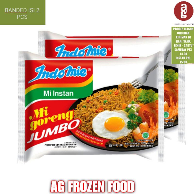 

Indomie Goreng Jumbo Banded Isi 2 pcs