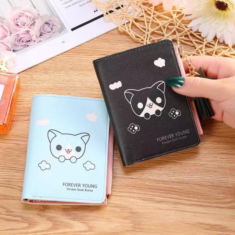 ♥TMALL88♥ DOMPET MINI WANITA AS3012 DOMPET RESLETING FREE GANTUNGAN GAMBAR KUCING