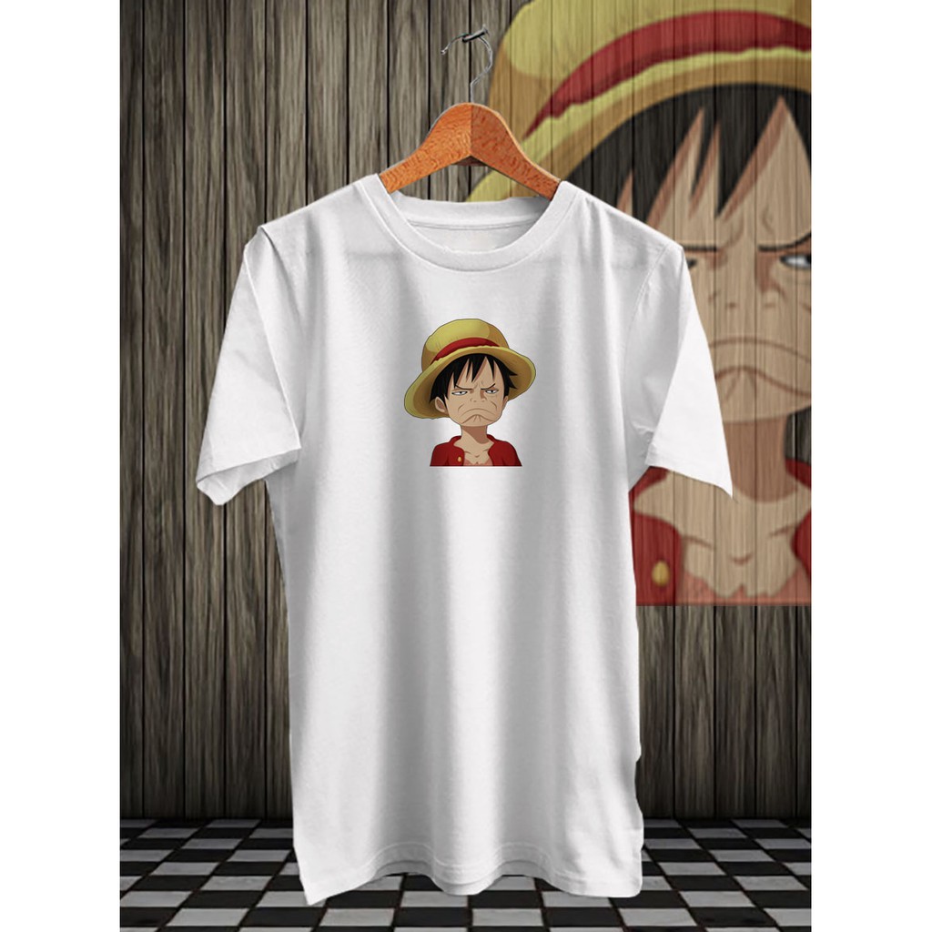 KAOS DISTRO DIGITAL PRINT LUFFY CEMBERUT