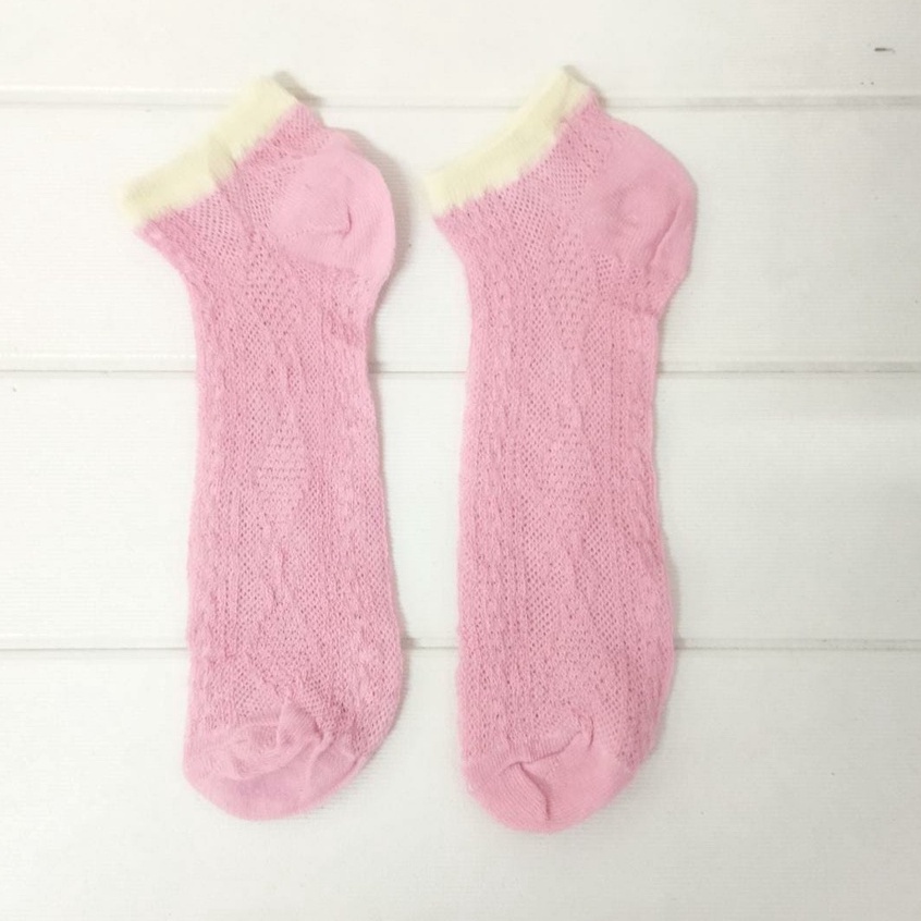 ✧YUKSHOPING✧ Kaos Kaki Polos Semata Kaki / Kaos Kaki Ankle Cute / Socks / Short Socks/ Sepatu R108 R568 KK006-MOTIF 4 PINK MUDA