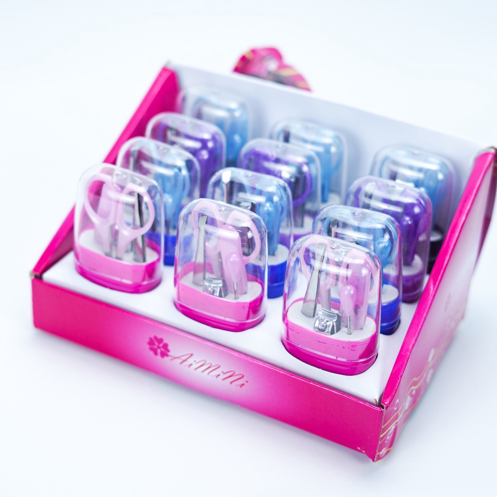 Menicure-Pedicure Tabung Kapsul Kode LK-AMNB14 Set All in One / Perlengkapan Menicure Pedicure Mungil Lucu Merk Bobi