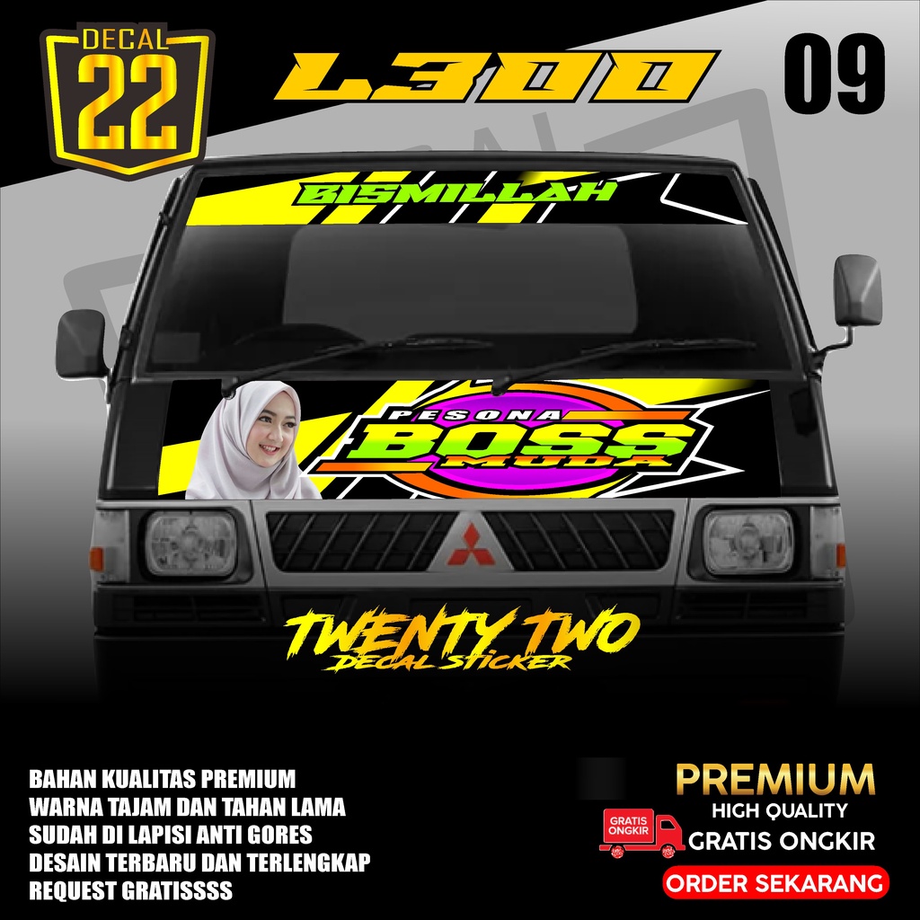 STIKER DECAL KABIN DEPAN L300 ,DECAL STIKER L300 KODE 09 Podo