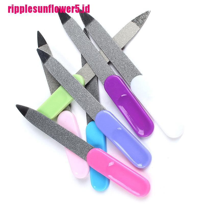 2pcs Kikir Kuku Dua Sisi Bahan stainless steel metal Untuk manicure / pedicure