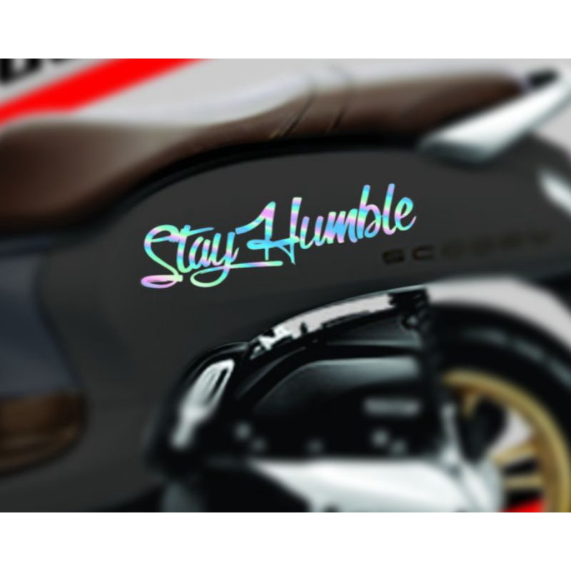 sticker cutting hologram Scoopy STAY HUMBLE terbaru