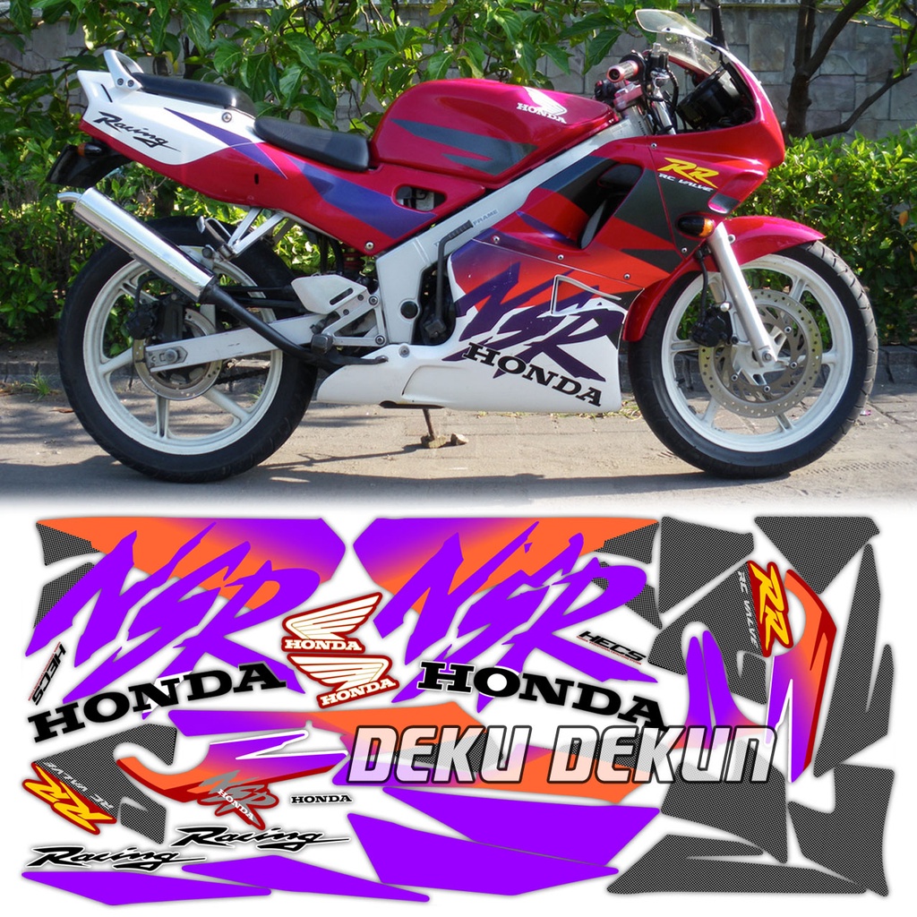 Striping Nsr 150 rr Astra Merah Putih Tahan Vernis Cuting Laminasi Glosy