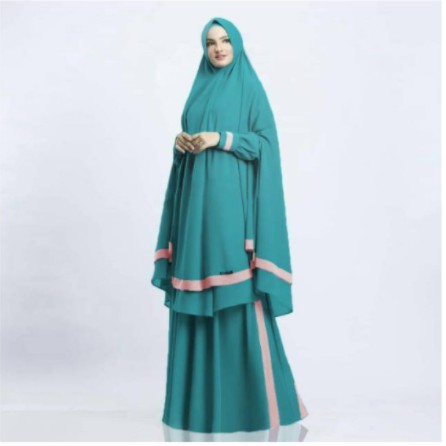 Claurita Butik Gamis Dewasa Set Khimar Gamis Pesta Gamis Syar'i Baju Gamis Busui Friendy 7037 Tosca