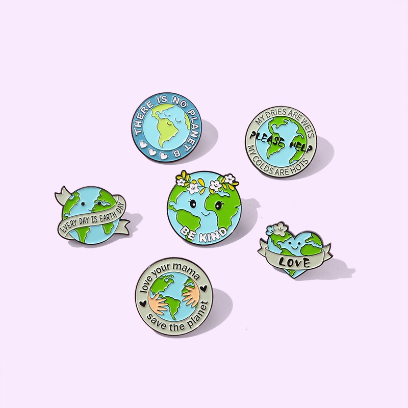 Bros Pin Enamel Desain Save The Earth Untuk Aksesoris Pakaian