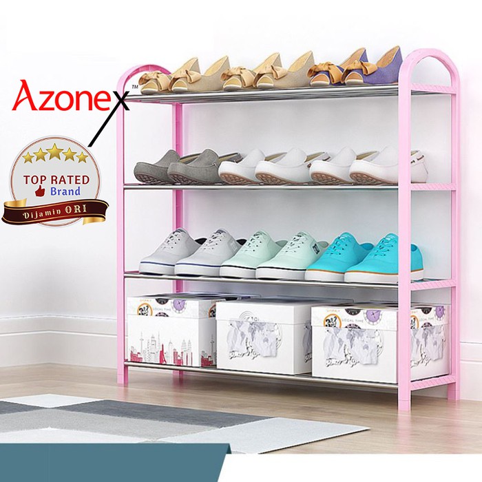 Grosir Rak Sepatu Serbaguna 4 Susun Portable Tempat Penyimpanan Shoe Rack Pink Blush Keren Shopee Indonesia