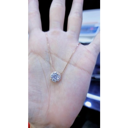 Kalung Set Liontin Bulat Slip Rose Gold New Best  4.2gram