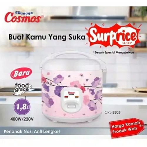 Rice Cooker Cosmos CRJ 3305 | CRJ-3305 | CRJ3305 1.8 Liter Random Motif 1,8Liter