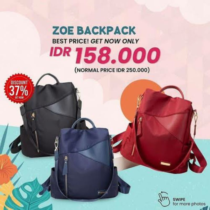 Zoe Jims Honey - Tas Punggung Wanita - Ransel Wanita