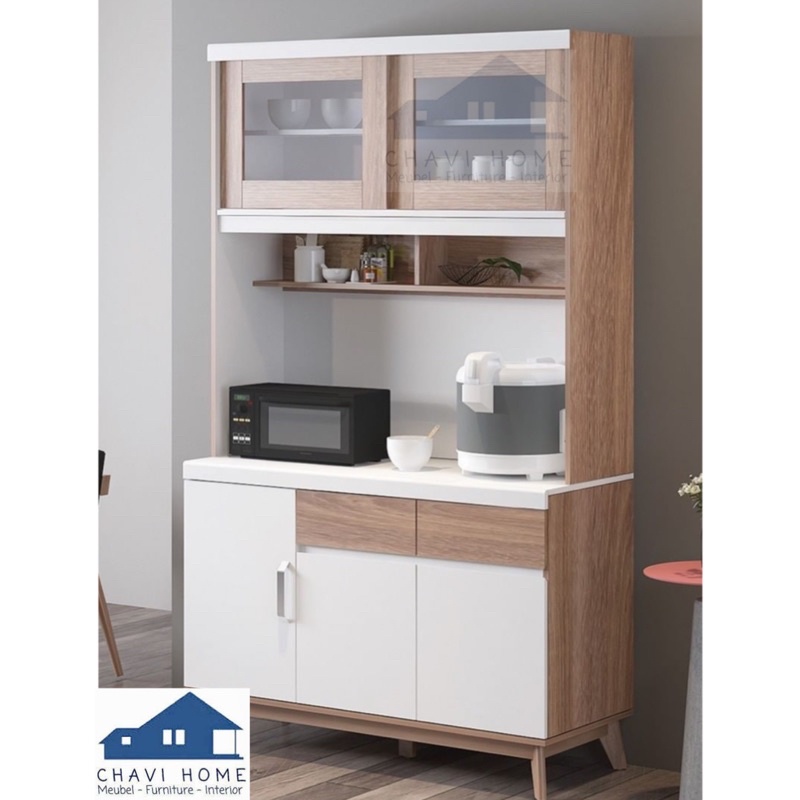 kitchen set lemari dapur lemari sayur putih kombinasi siantano