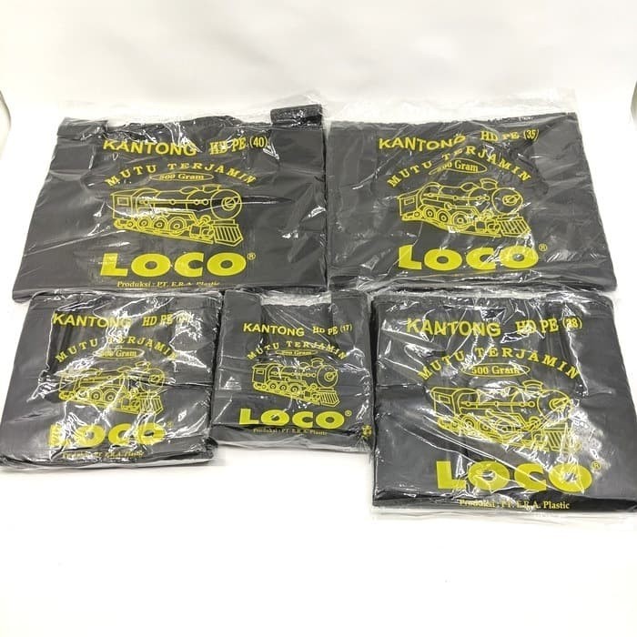 KANTONG PLASTIK Kresek LOCO Hitam TEBAL ukuran 17 24 28 35 40