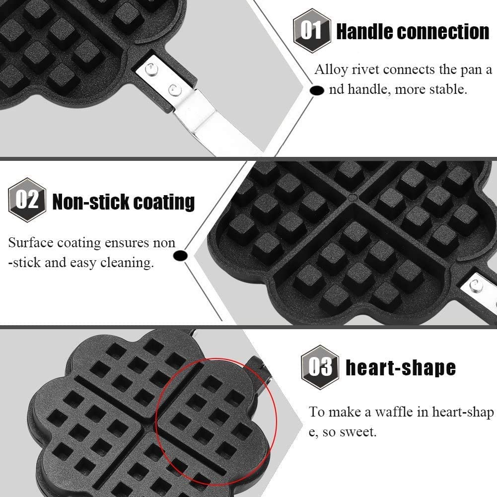 Bestseller Waffle Maker Heart - Wajan anti lengket - cetakan kue croffle flower/wafel/croffel/crofel