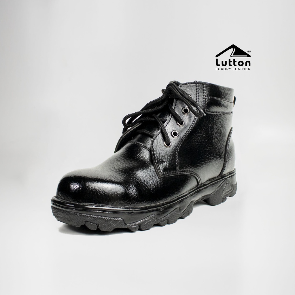 LUTTON - Sepatu safety pria terbaru - Sepatu Proyek - Sepatu safety ujung besi terlaris - Sepatu safety pria terlaris - Sepati safety boots tali