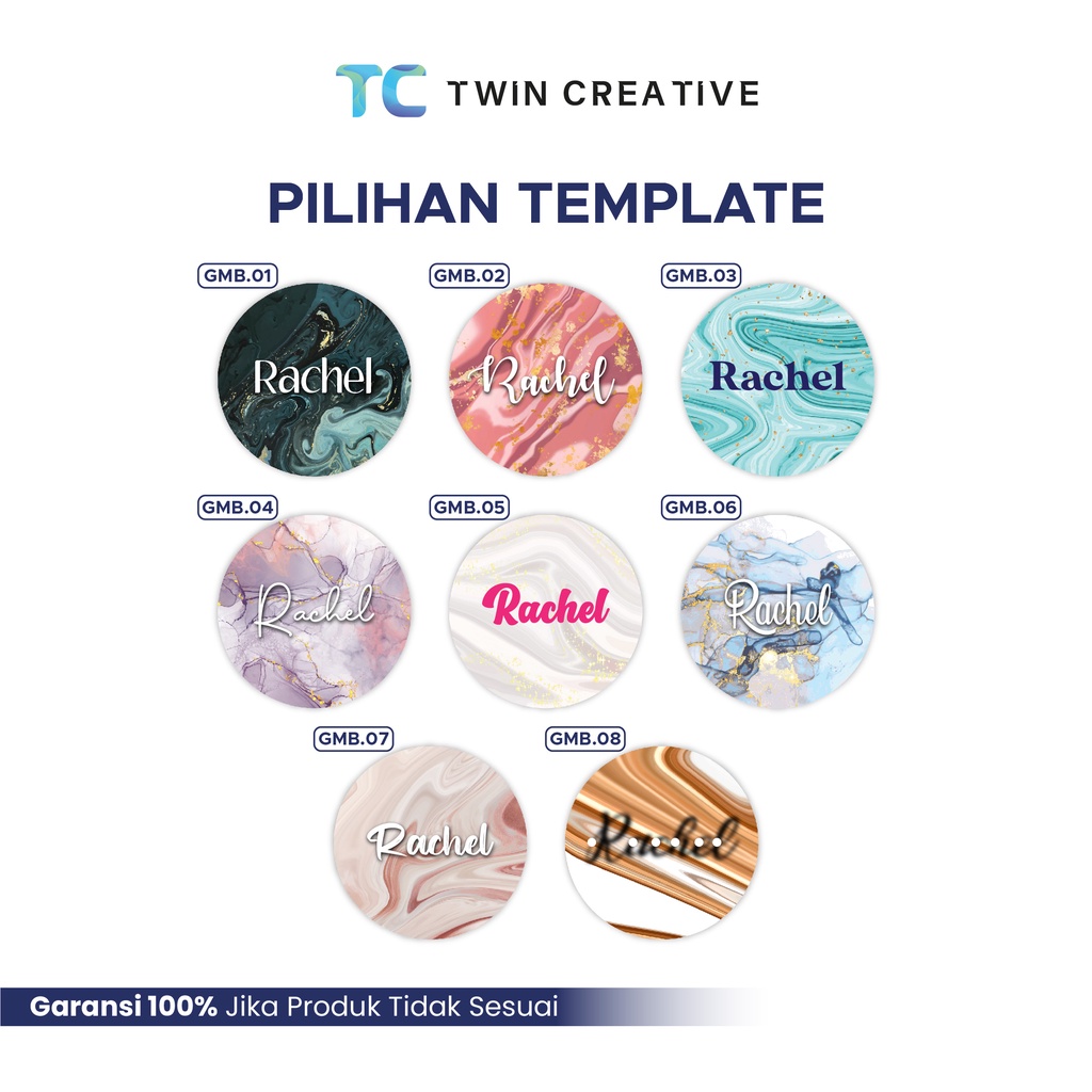 Gantungan Kunci Marble Akrilik Custom Bentuk Bulat Print UV - Ganci Acrylic Marble Bulat