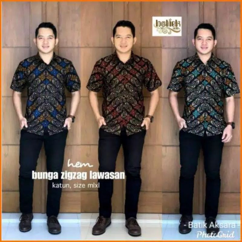 kemeja batik pria lengan pendek pria hits