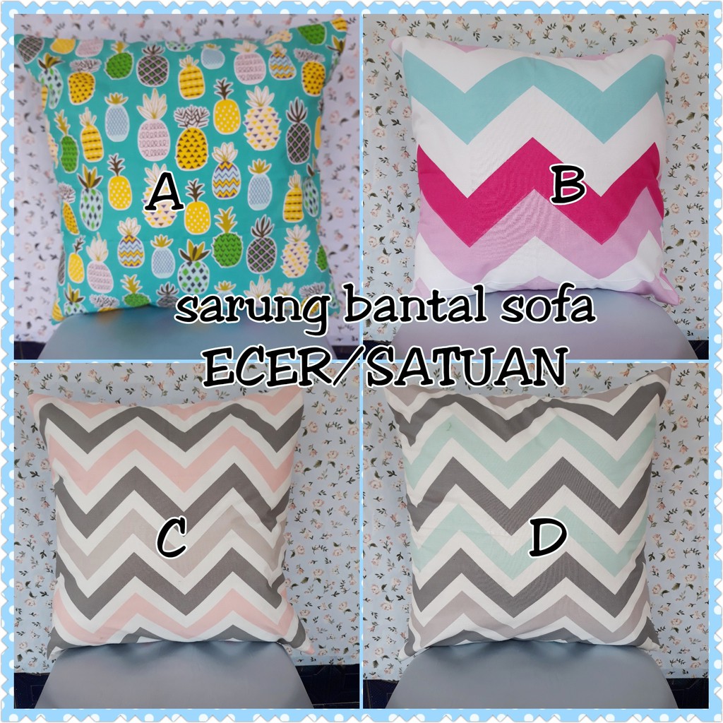  SARUNG  BANTAL  SOFA MONOKROM ZIGZAG  SARUNG  BANTAL  KURSI  