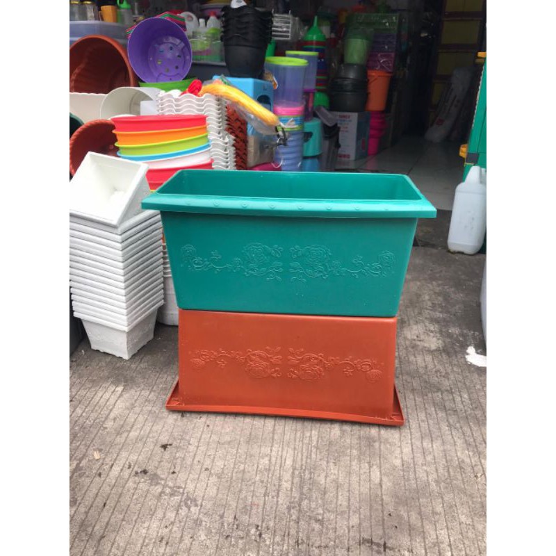 Pot Segi Panjang Murah Plastik Kotak Besar Tempat Tanaman Hias Bunga Taman Kebun