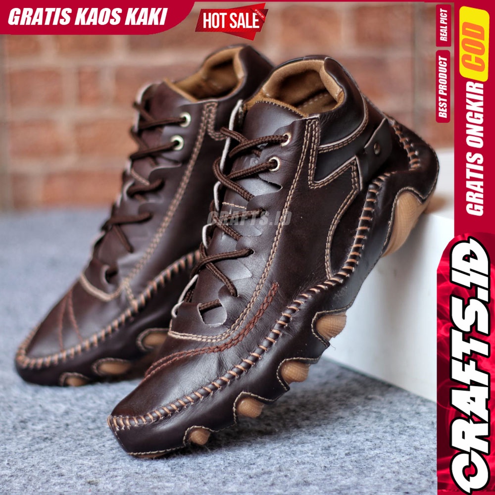 CRAFTS NESTA Sepatu Casual Formal Pantofel Pria Kulit Asli