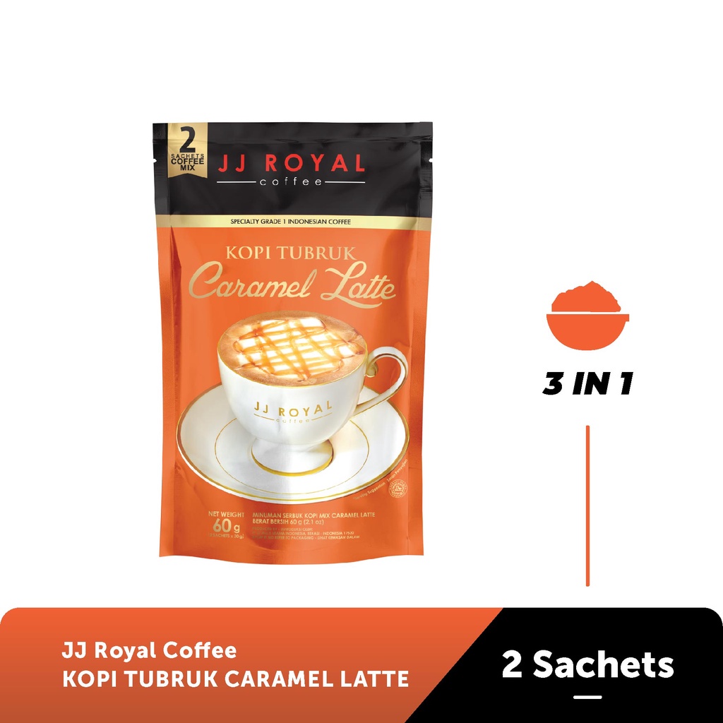 JJ Royal Coffee Kopi Tubruk Caramel Latte Inner Bag @ 2 Sachets