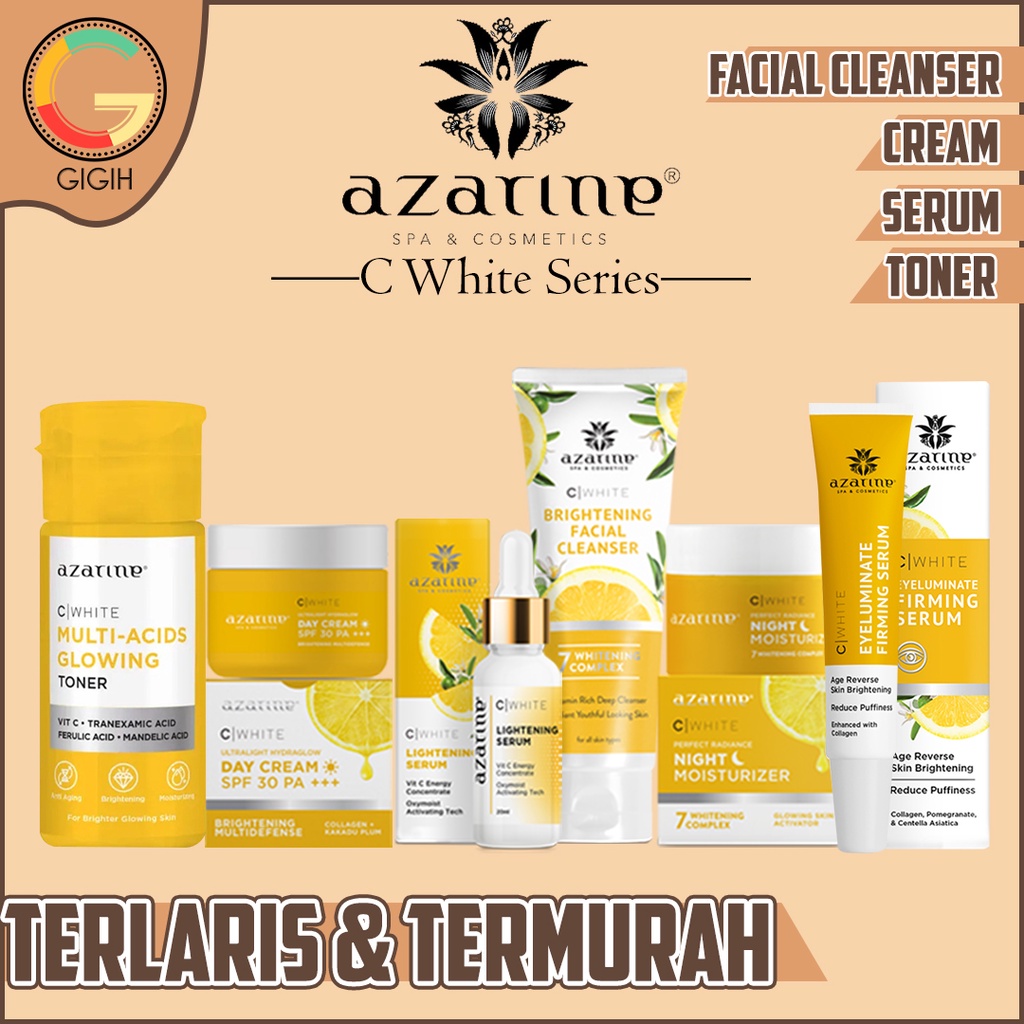 AZARINE C WHITE SERIES ( CREAM DAY & NIGHT / BRIGHTENING CLEANSER / SERUM / ESSENCE / TONER )