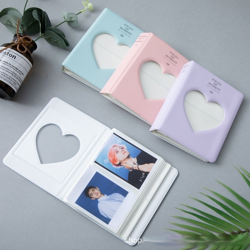 Album Foto 3inch 64kantong Love Heart Cover Album DIY Mini Holder Photocard Collection