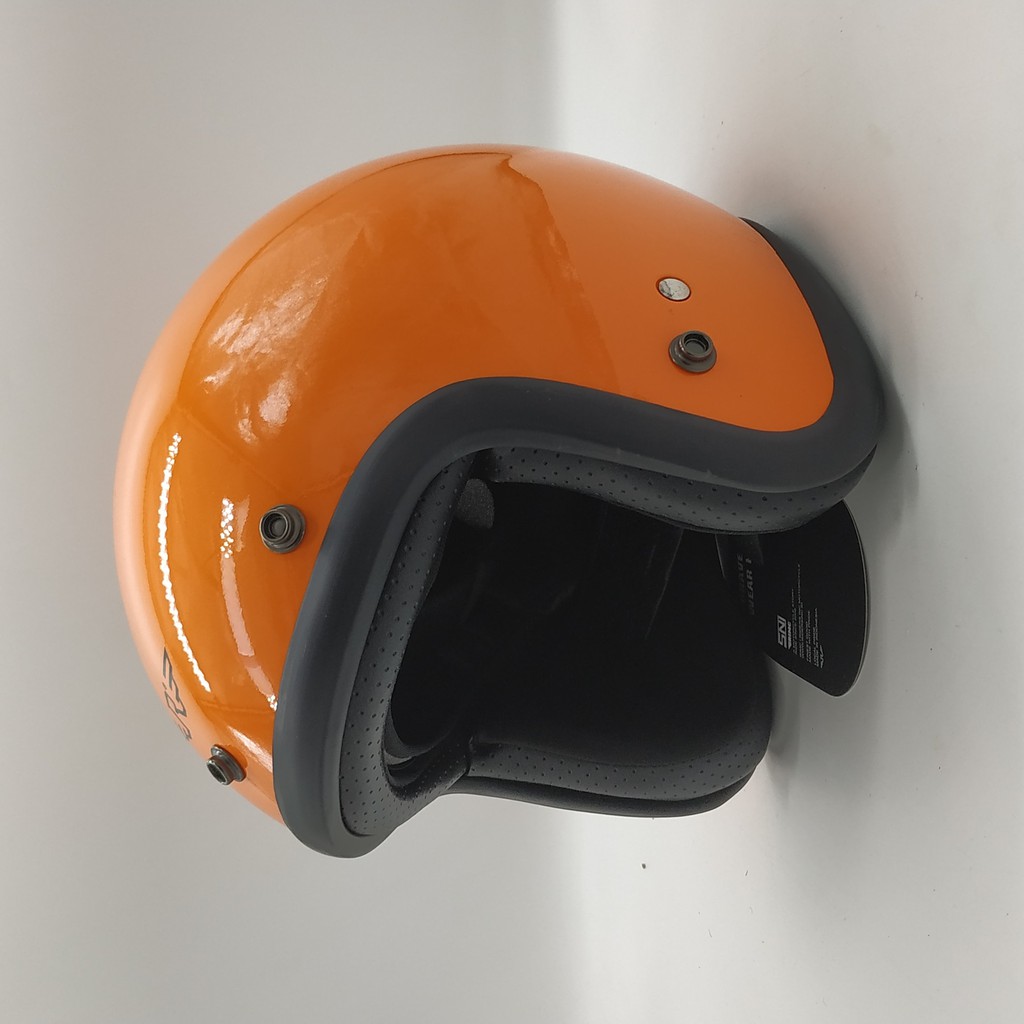 Helm Retro Doja Orange Oren Glossy ( Half Face / Bogo / Klasik / Sada)