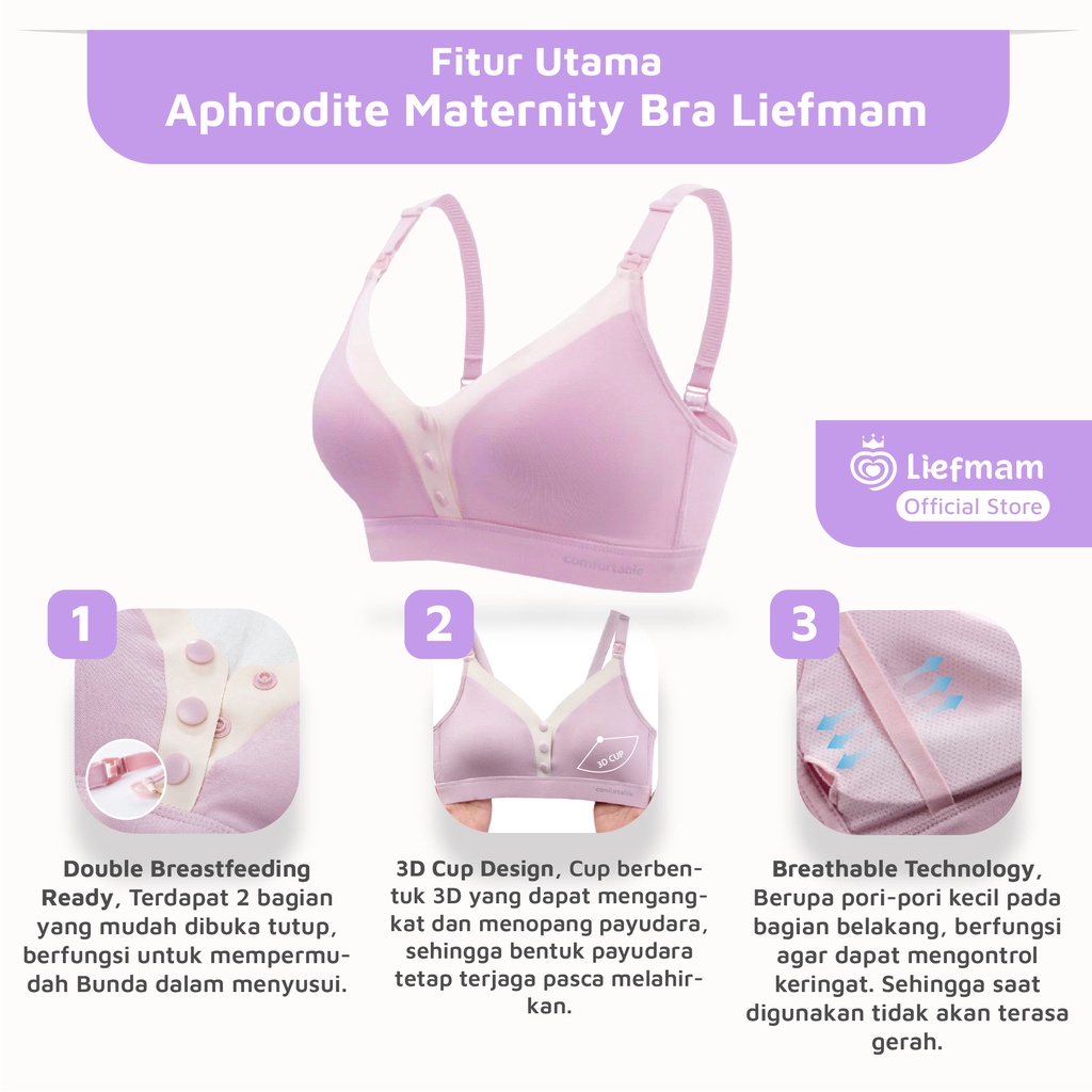 Aphrodite Maternity Bra Liefmam (Zaraya) - Bra Menyusui Pengencang Payudara Pasca Melahirkan