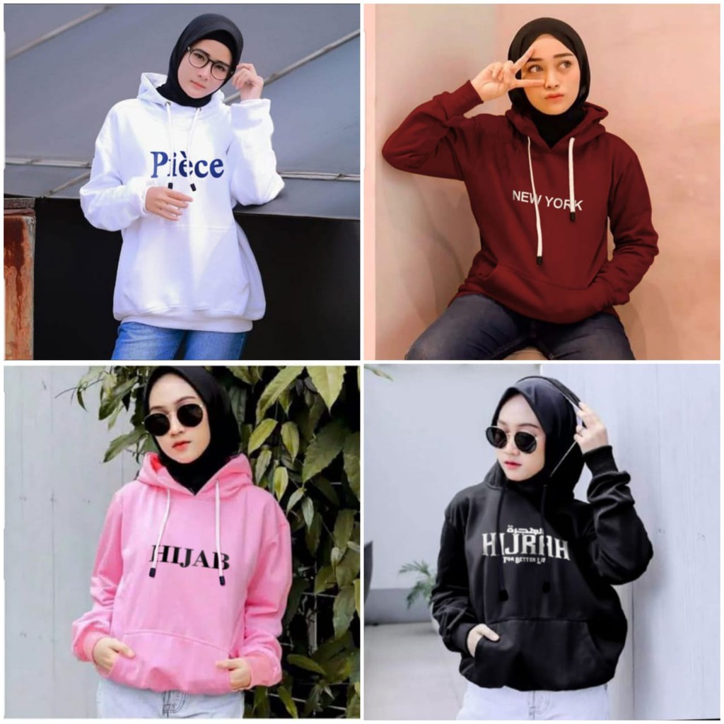 Parisdivarious Sweater Hoodie Jemper Piece Newyork Hijab Hijrah Bahan Fleece Size S - XXL (Pria &amp; Wanita)