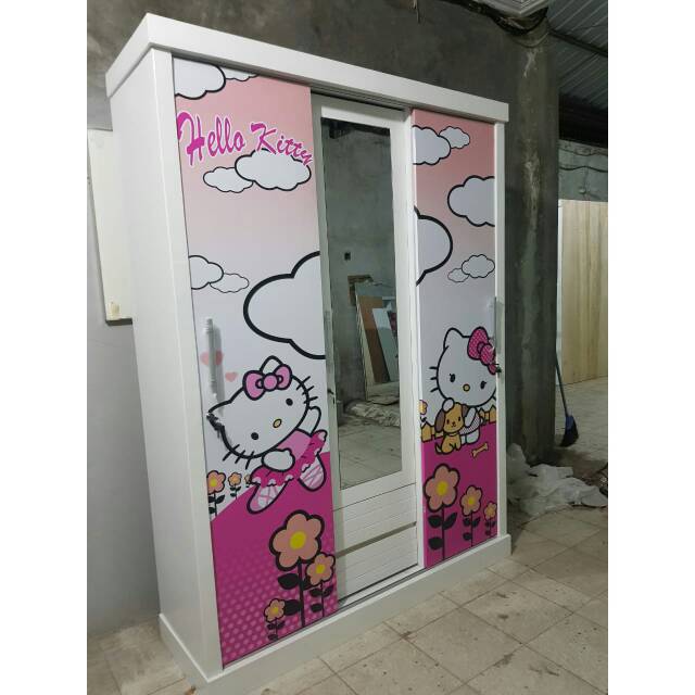  LEMARI  3 PINTU  SLEDING KARAKTER HELLO  KITTY  Shopee Indonesia