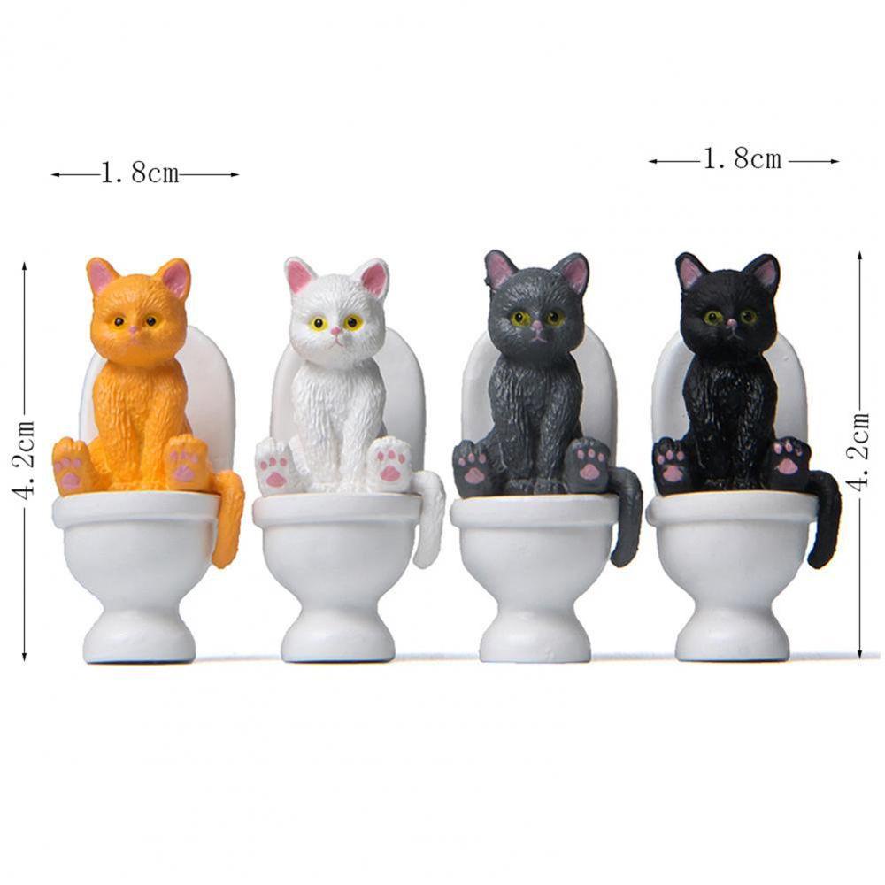 [Elegan] Kucing Miniatur Mikro Lansekap Desktop Ornamen Model Kucing Mainan Hiasan Aksesoris Ornamen Taman Ekspresi Dekorasi Toilet Duduk Miniatur Kucing