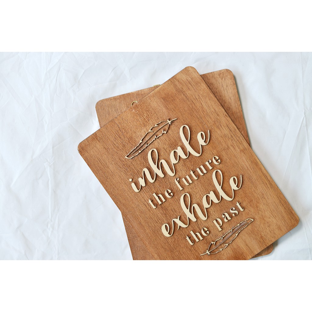 ERGOO Hiasan Dinding Kayu Timbul - Quotes Walldecor