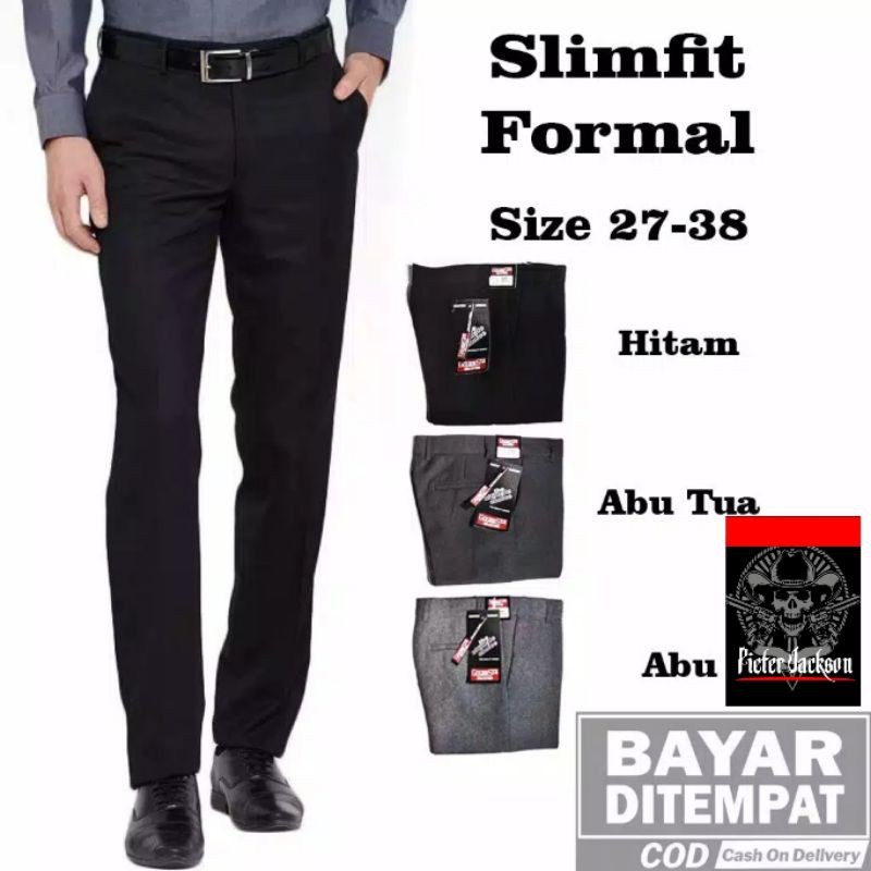 Celana Slimfit  Formal Bahan Cardinal / Kerja / Kantor / Panjang Bahan Slim Fit Pria Best Seller