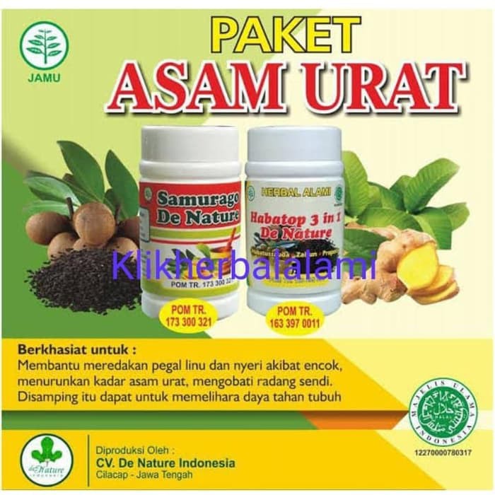 

BAYAR DI TEMPAT!! Obat Asam Urat MUJARAB Samurago Habatop De Nature ASLI Herbal