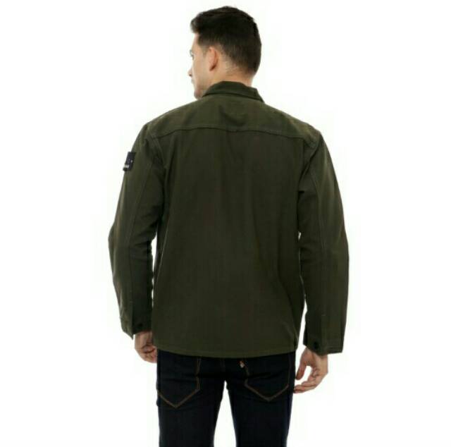 Jaket Semi Parka Zip Hijau Army