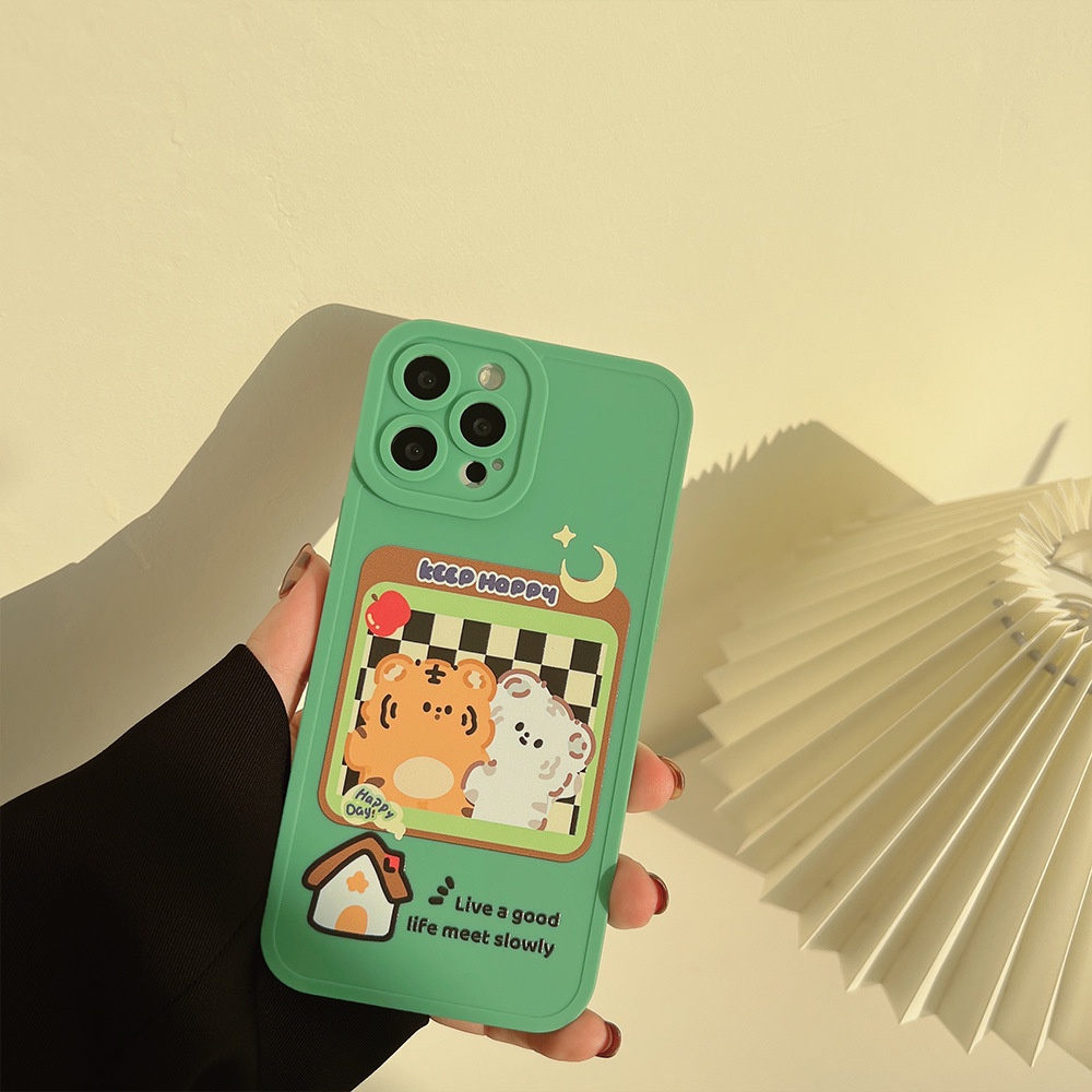 IPHONE Kartun Lucu Tiger Friends Matte Back Case Untuk Iphone7 8 PLUS X XR XS 11 12 13 14 MINI PRO MAX SE 2020 Lembut Silicone Cover