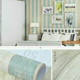 Wallpaper Sticker Dinding 45cm x 10m Papan Kayu Kuning  